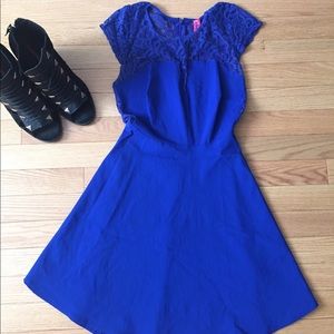 Blue dress with lace